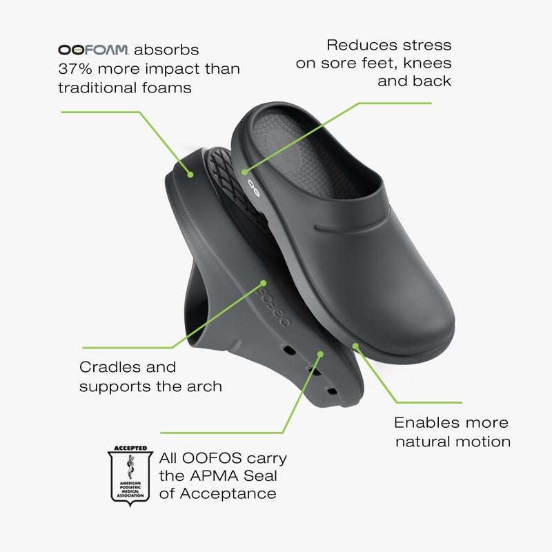 OOFOS OOcloog Recovery Clog, Black - Womenâ€™s Size 10, Menâ€™s Size 8 - Image 4